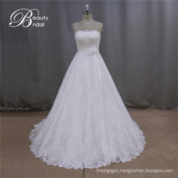 Gorgeous Elegant Decorative Handmade Flowers Wedding Dress